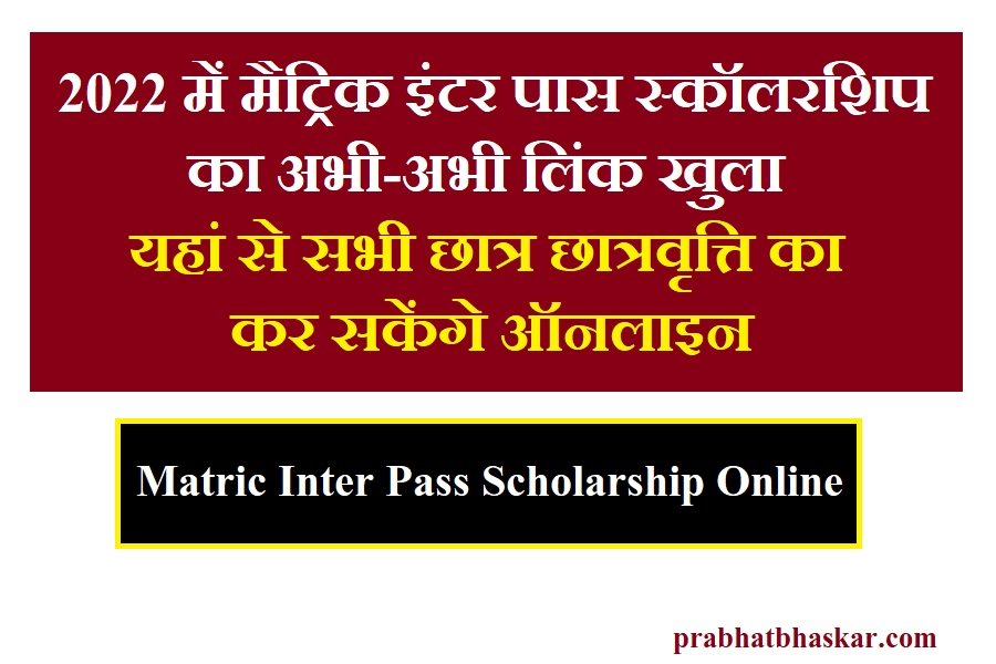 Matric Inter Pass Scholarship Online